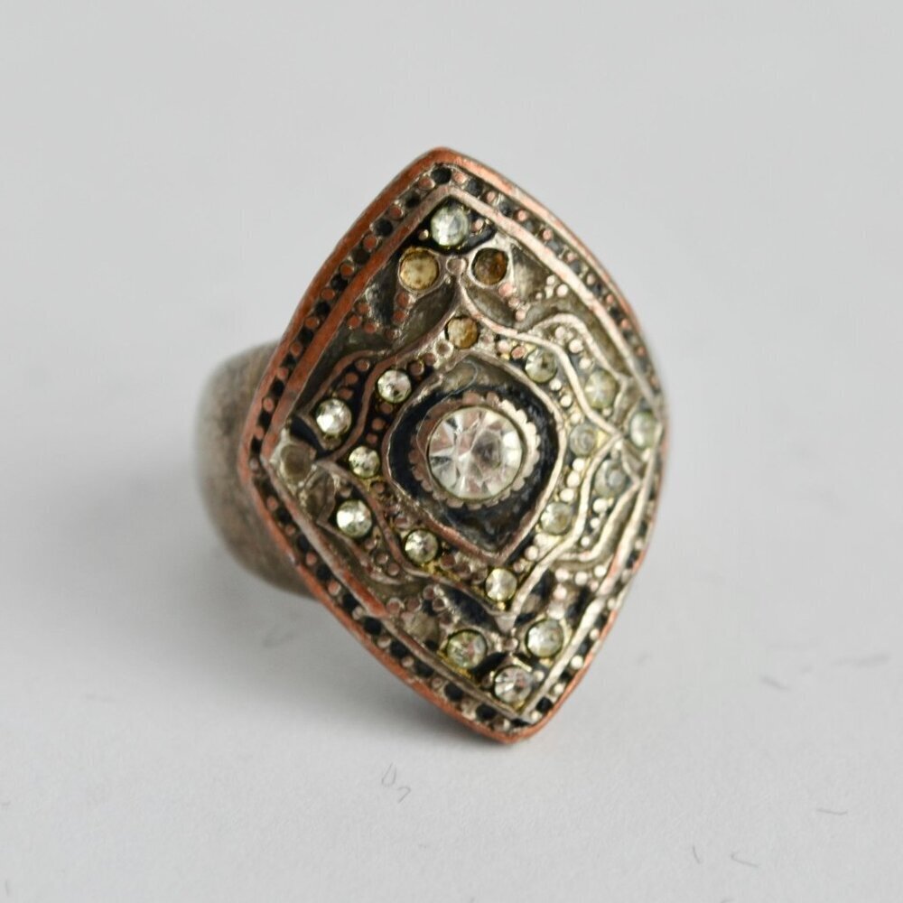 Vintage Silver CZ Stone Ring Size 6